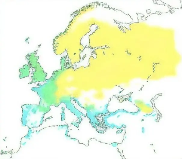 Distribución geográfica de la Becada