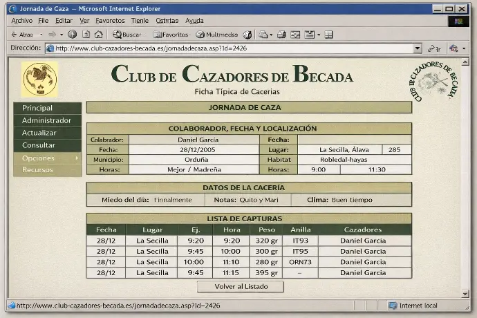 Sistema informático de captación de datos
